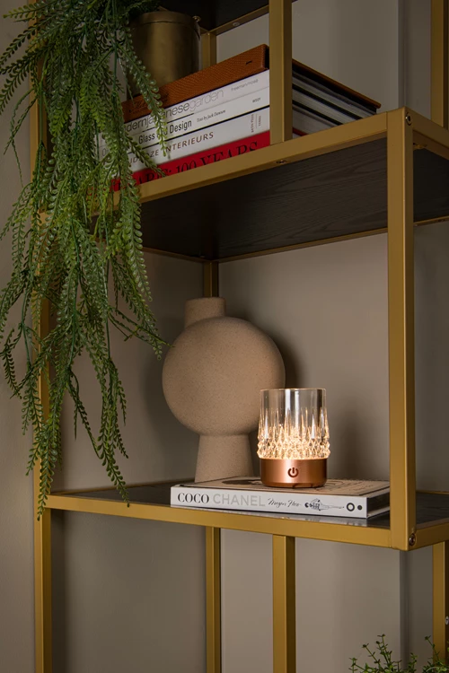 Lucide LILY - Rechargeable Table lamp - Battery pack - Ø 8 cm- LED 3 StepDim - 1x3W 2700K/3000K - Copper - Set of 3 - atmosphere 1